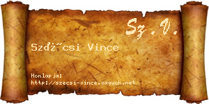 Szécsi Vince névjegykártya