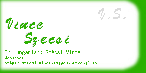 vince szecsi business card